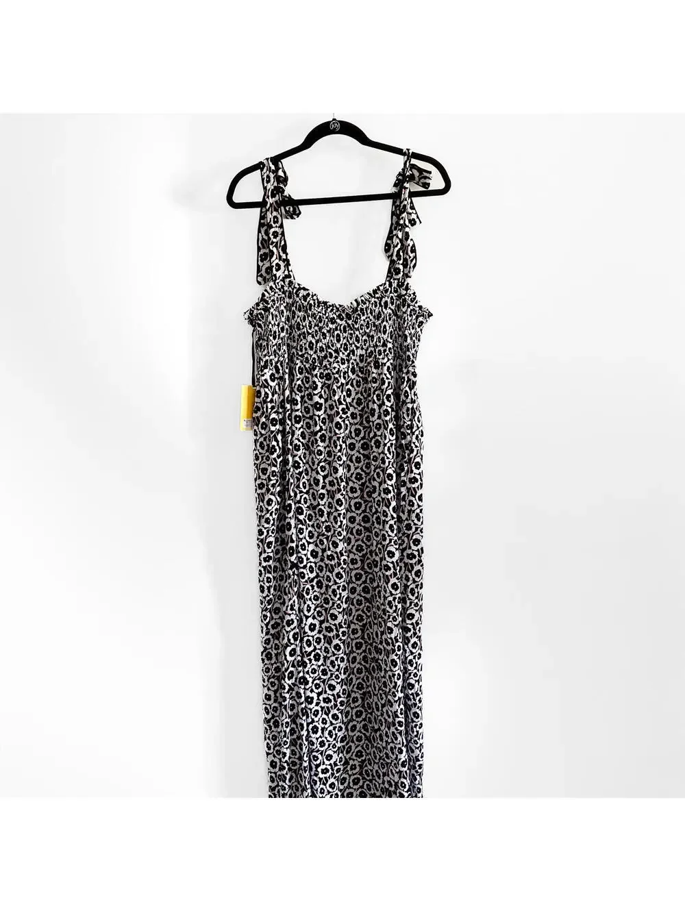 NWT DVF for Target Smocked Tie Strap Neutral Poppy Midi Dress XL‎